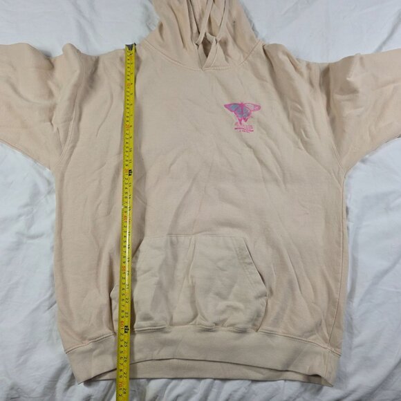 PacSun Free Soul Mens XL Beige Butterfly Graphic Hoodie Lightweight Casual Wear - Picture 7 of 8